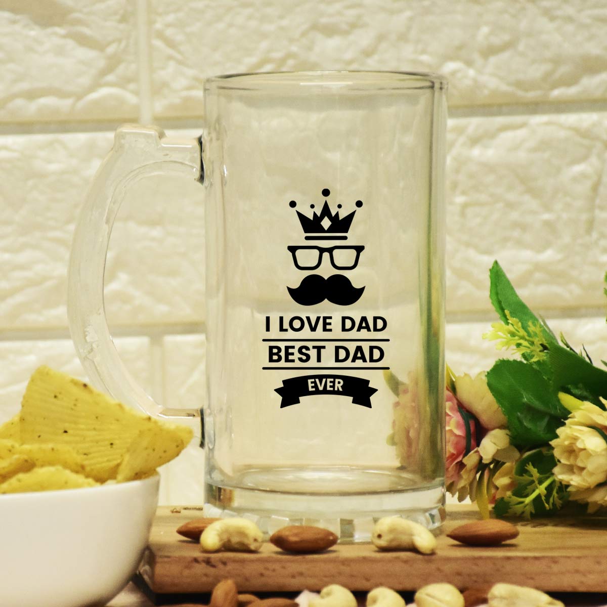I Love Dad Transparent Beer Mug Gift For Father's Day