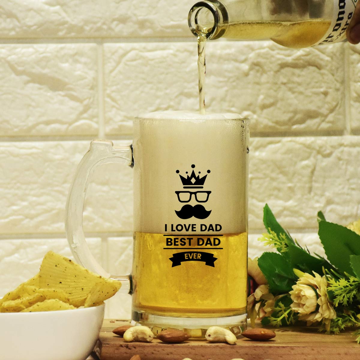 I Love Dad Transparent Beer Mug Gift For Father's Day