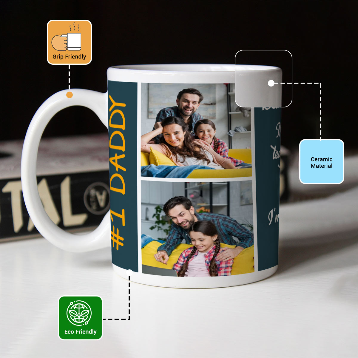 Customized #1 Daddy Coffee Mug Gift For Father's Day