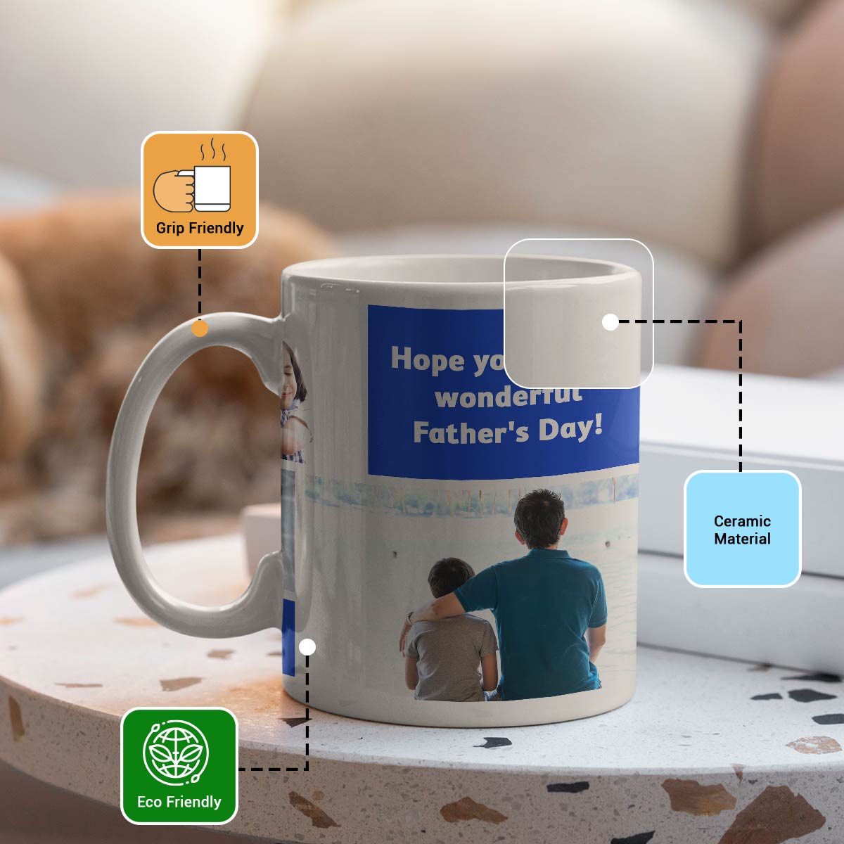 Personalised Wonderful Father's Day Coffee Mug-4