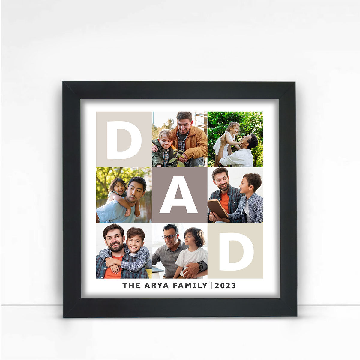 Customized Dad Family Name Wall Poster Frame Gift For Father's Day 1