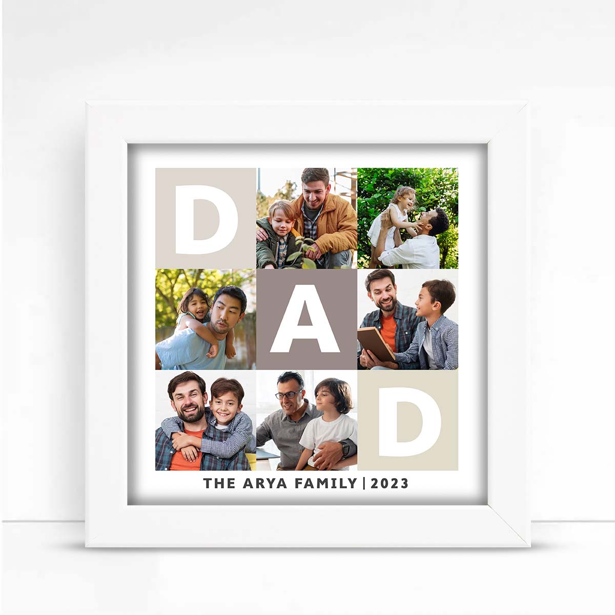 Customized Dad Family Name Wall Poster Frame Gift For Father's Day 5