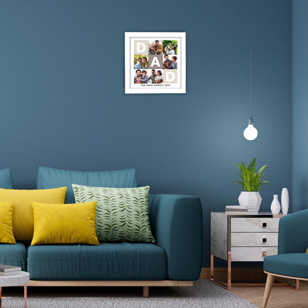 Customized Dad Family Name Wall Poster Frame Gift For Father's Day 6