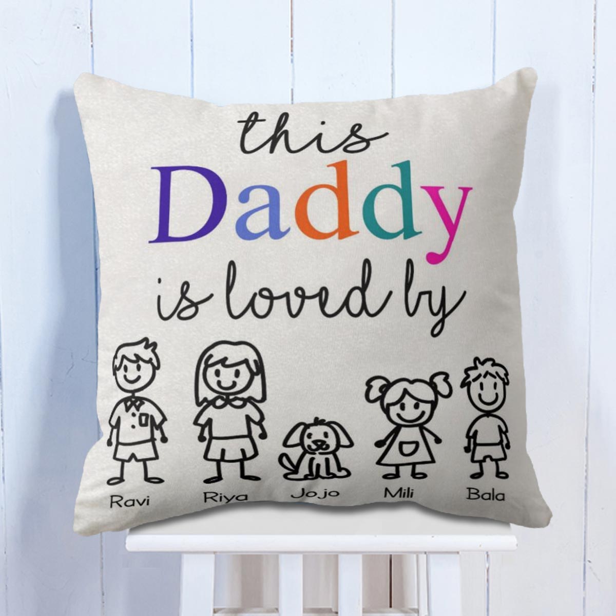Personalized Daddy Is Loved Cushion Gift For Dad 5
