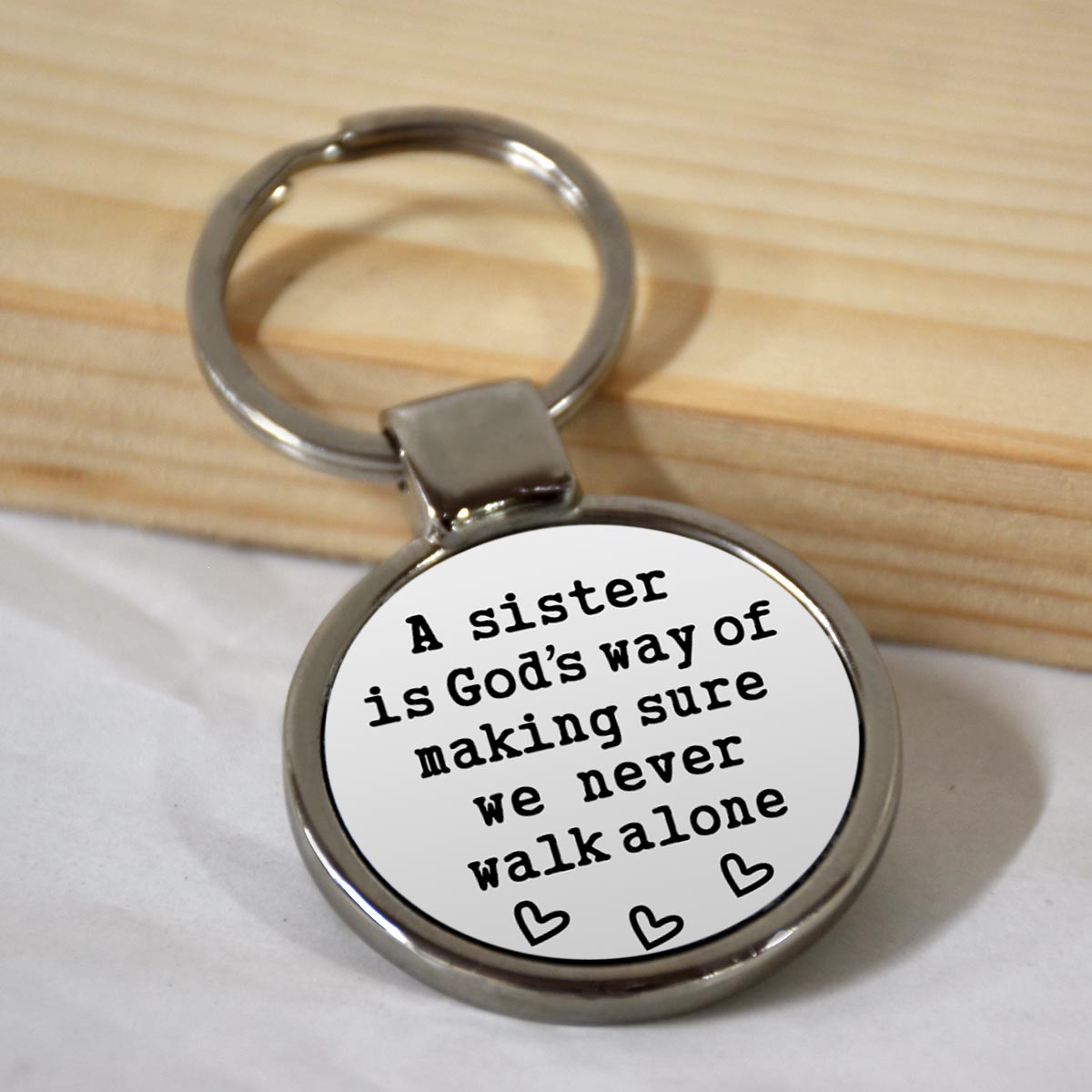 Sister's Guardian Metal Keychain-1