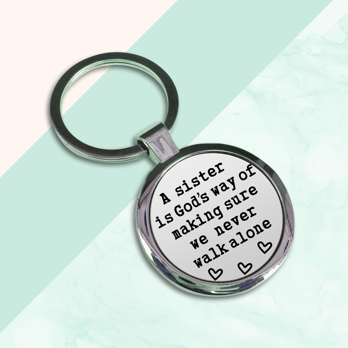 Sister's Guardian Metal Keychain-2