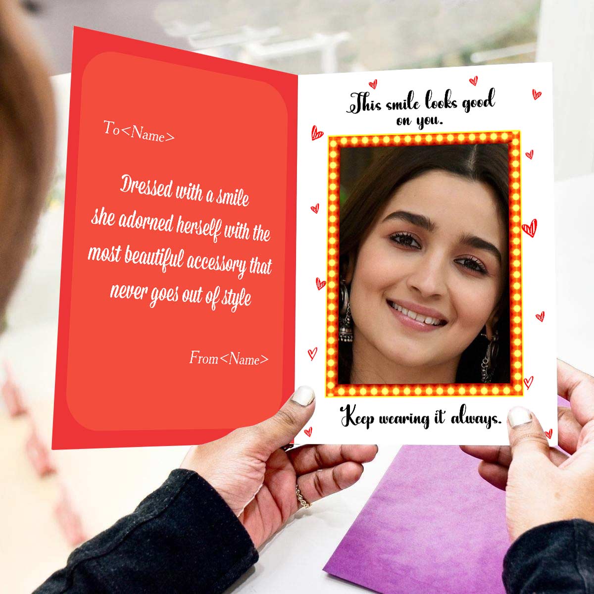 Smile Before You Open Mirror Greeting Card