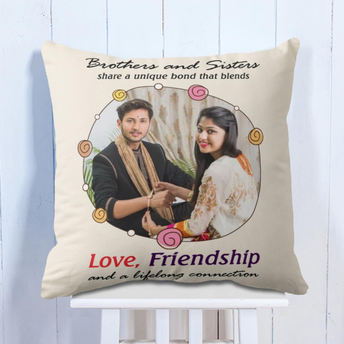 Personalised Brother & Sister Lifelong connection Cushion