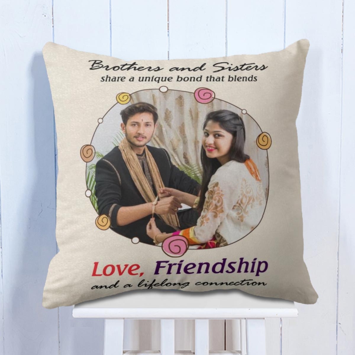 Personalised Brother & Sister Lifelong connection Cushion