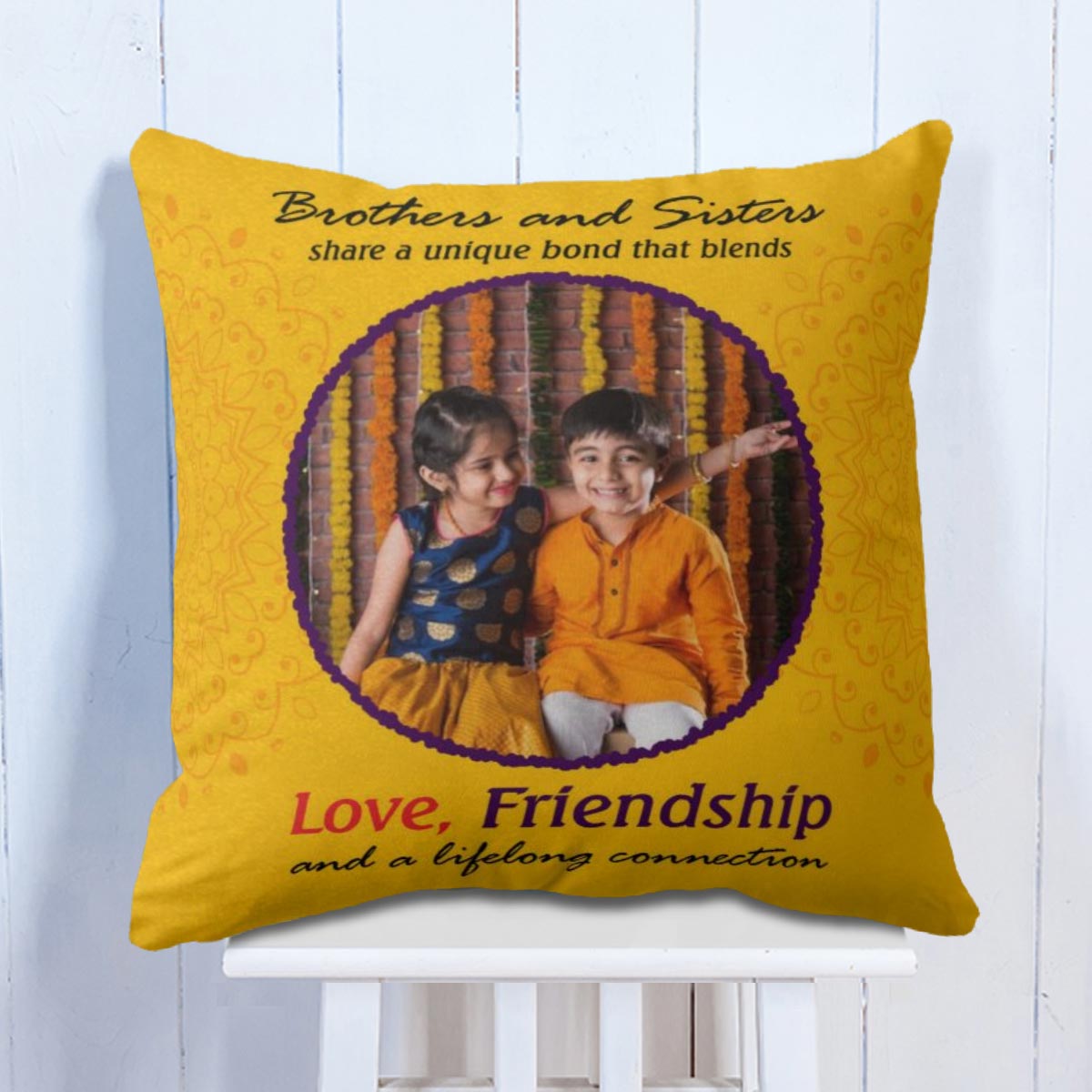 Customized Brother & Sister Love & Friendship Cushion
