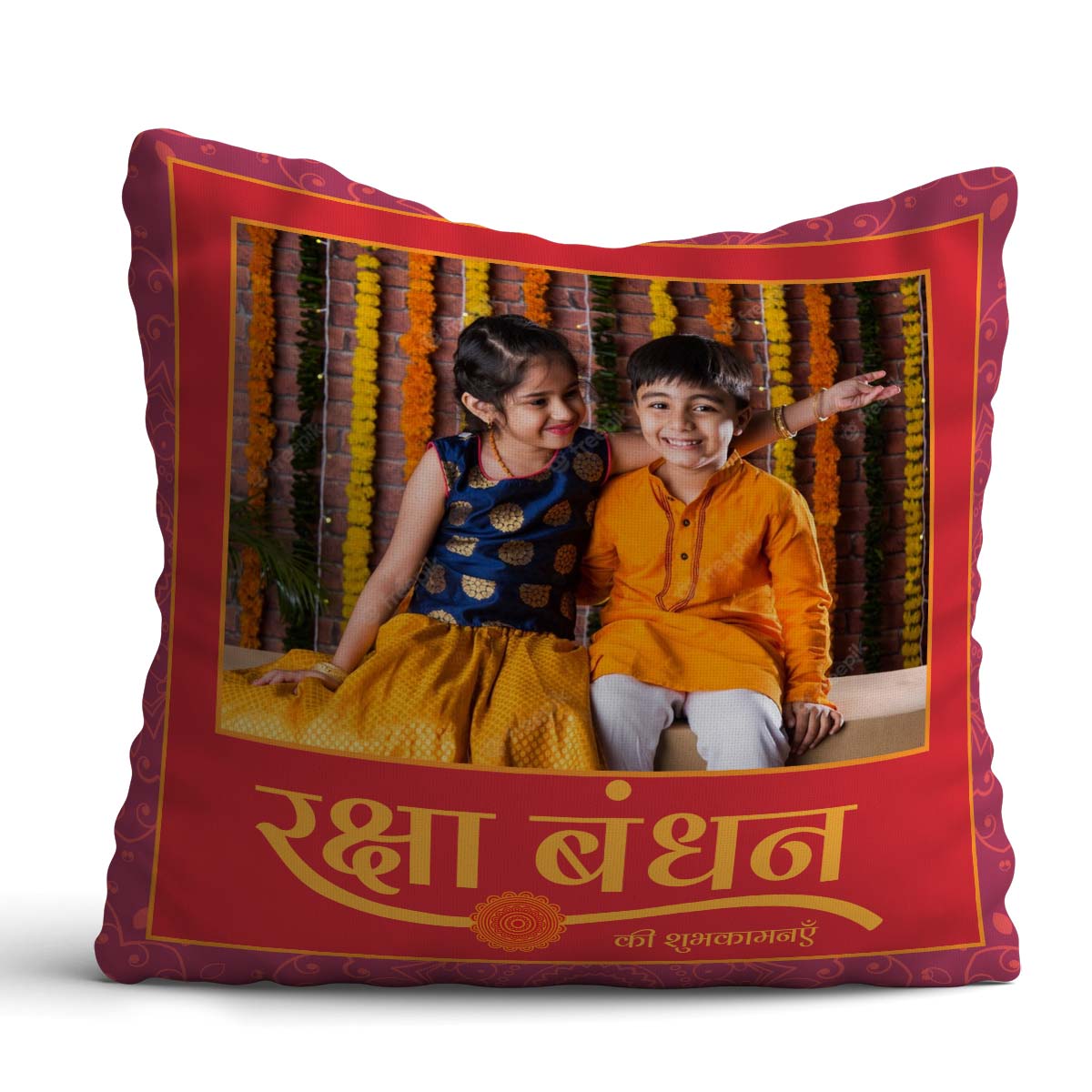 Personalised Rakshabandhan ki Subhkamnaye Cushion