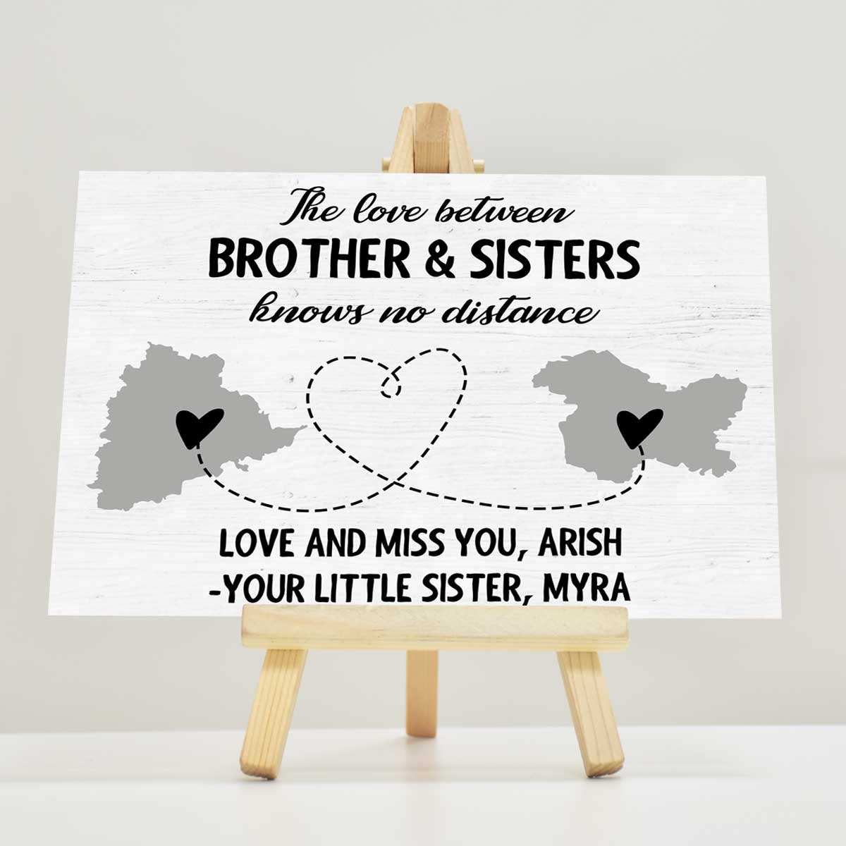 Personalised Brother & Sister are never apart Mini Easel