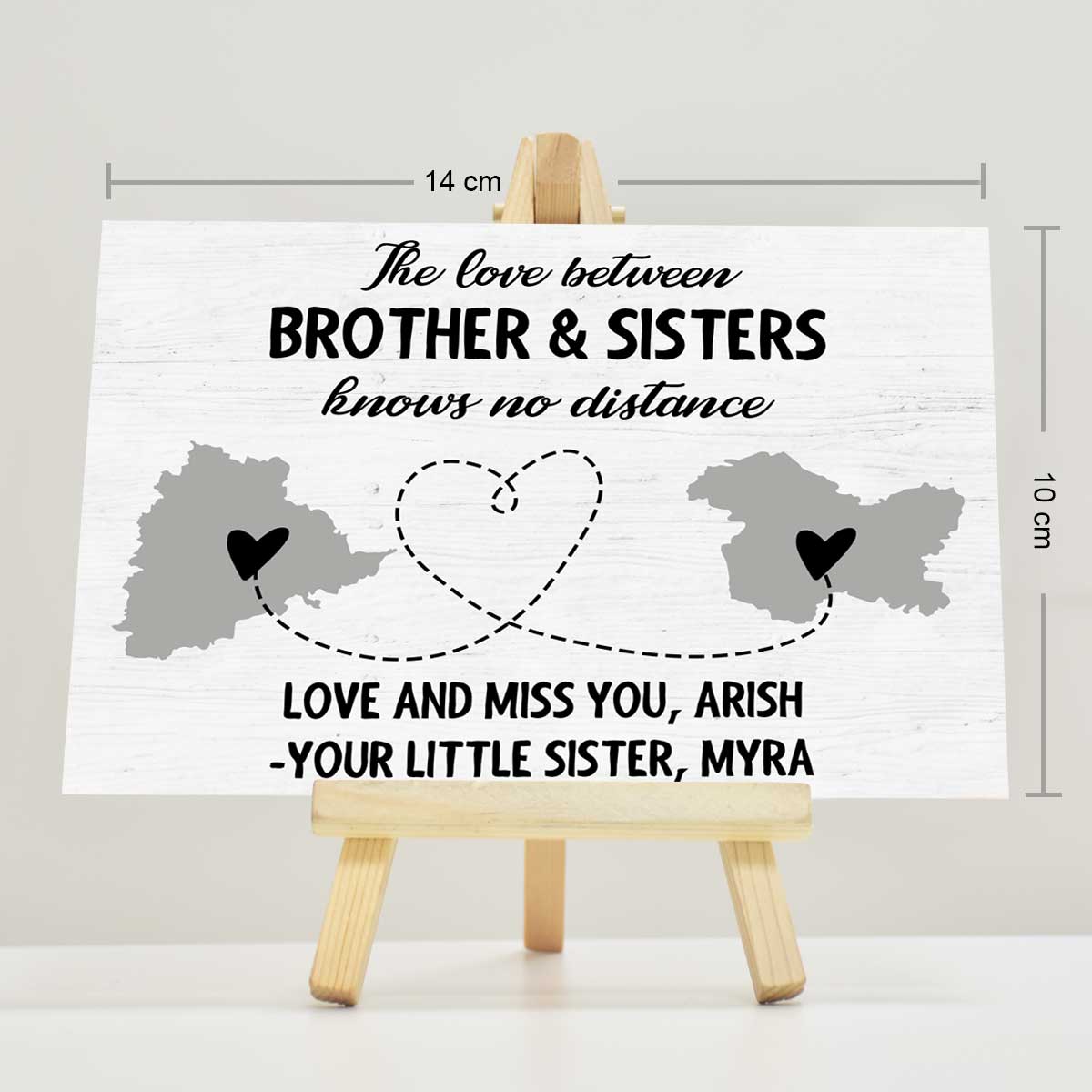 Personalised Brother & Sister are never apart Mini Easel-3
