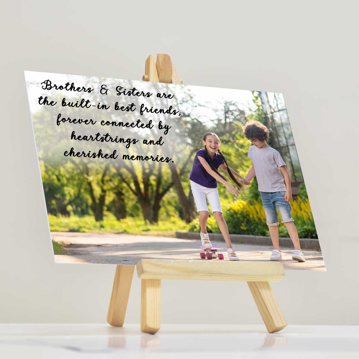 Personalised Brother & Sister Built-in Friends Mini Easel-2