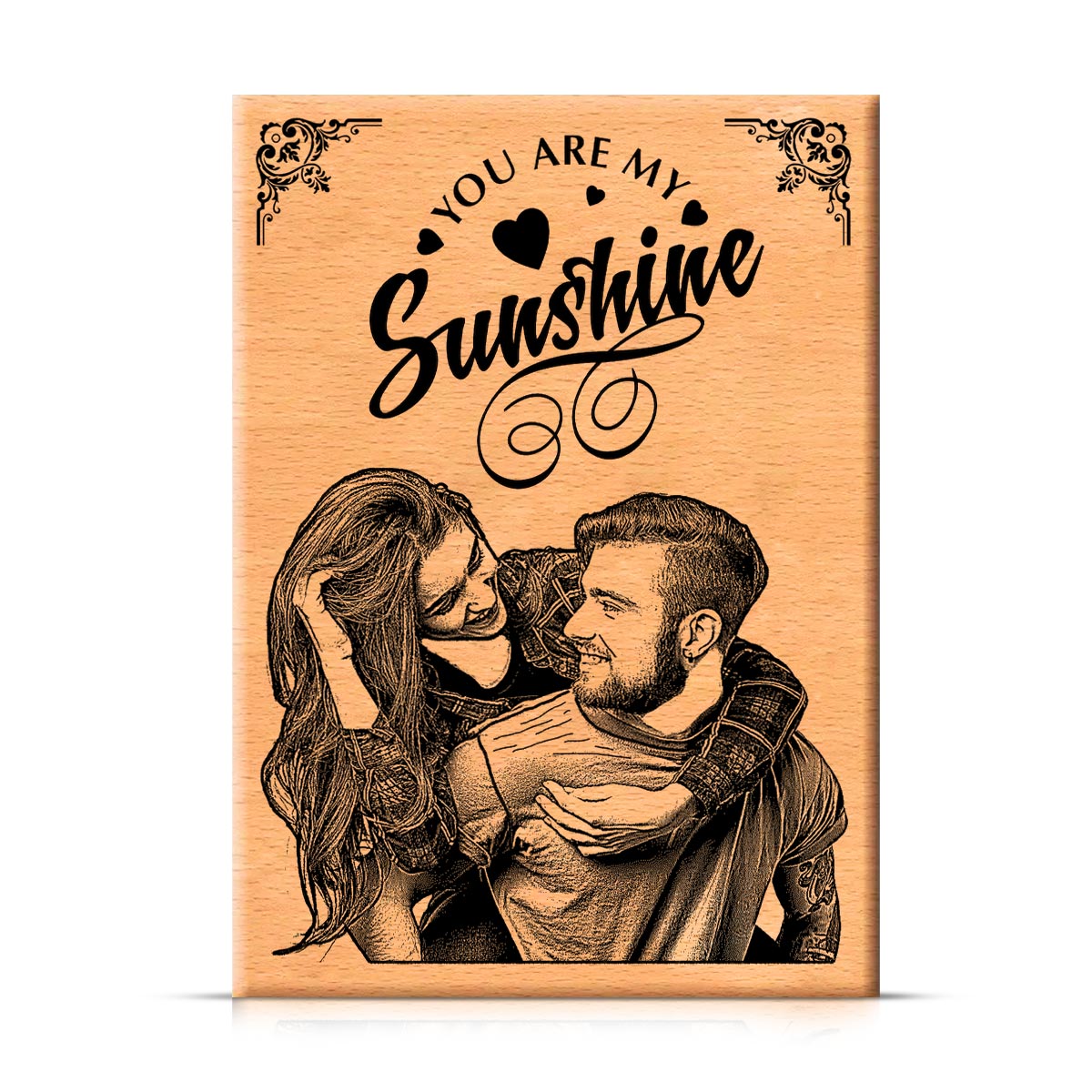 Customized Engraved Wooden Photo Frame for Couple