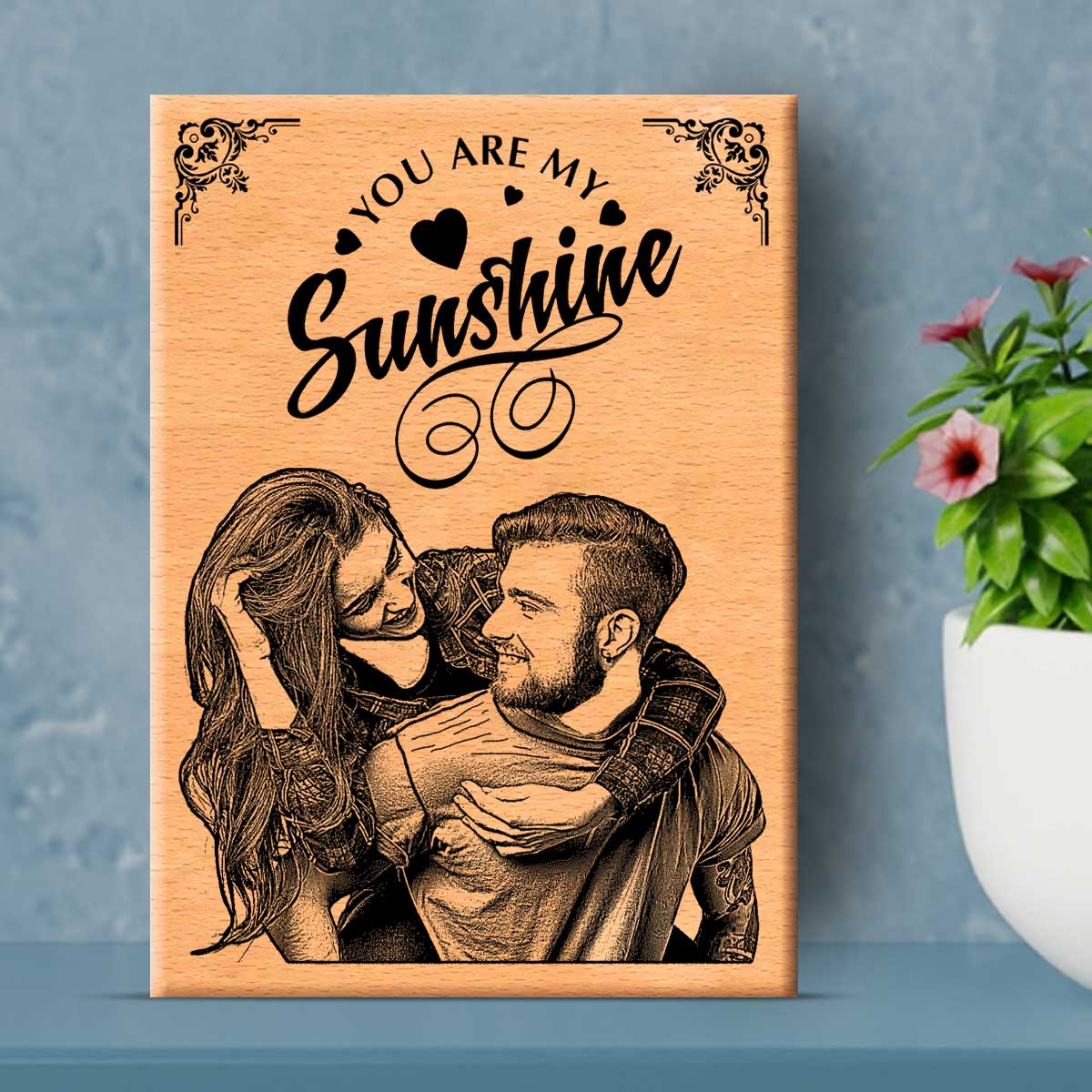 Customized Engraved Wooden Photo Frame for Couple-1
