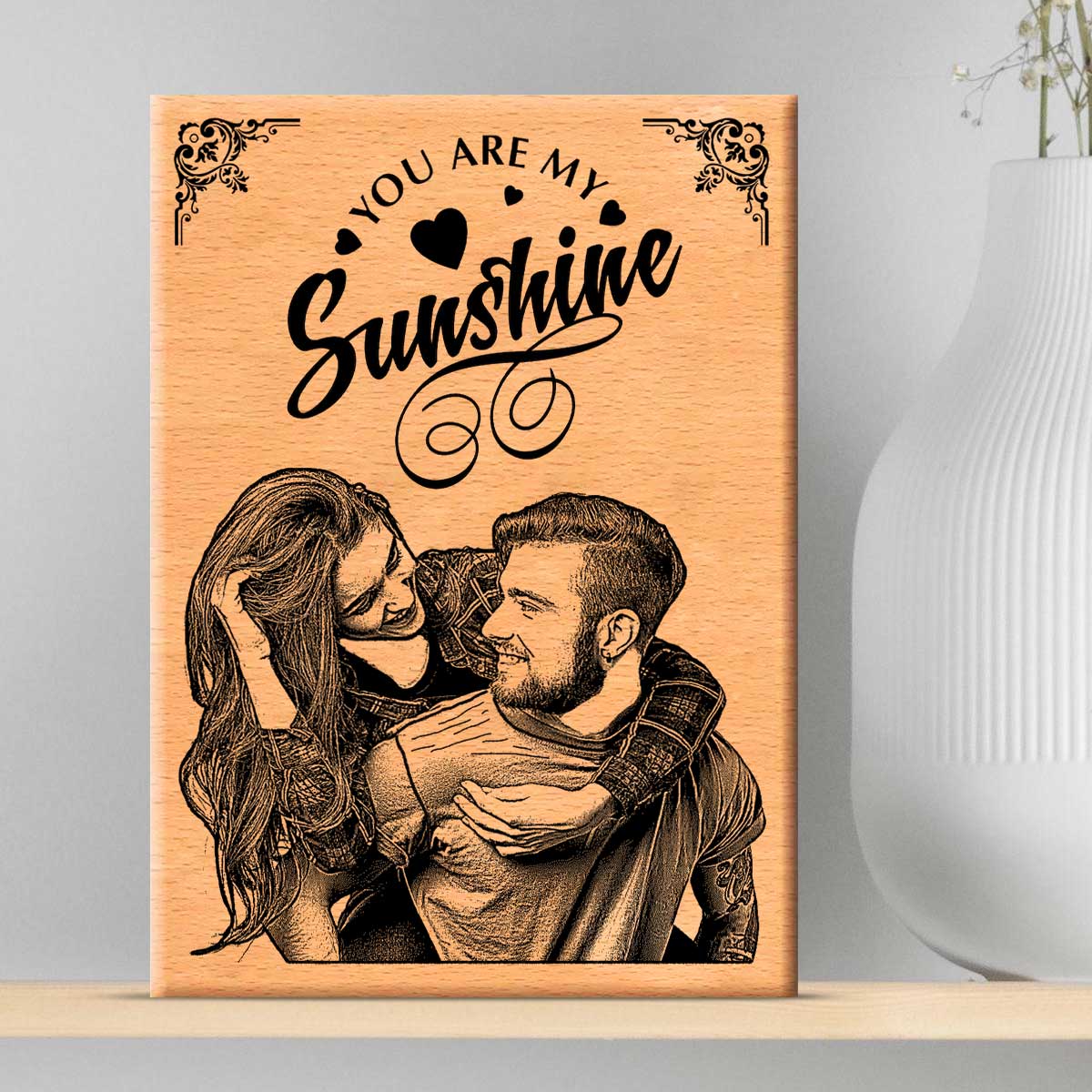 Customized Engraved Wooden Photo Frame for Couple-2