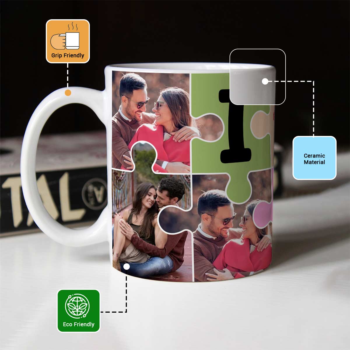 Personalized You Complete Me Couple Coffee Mug for Valentine's Day-3