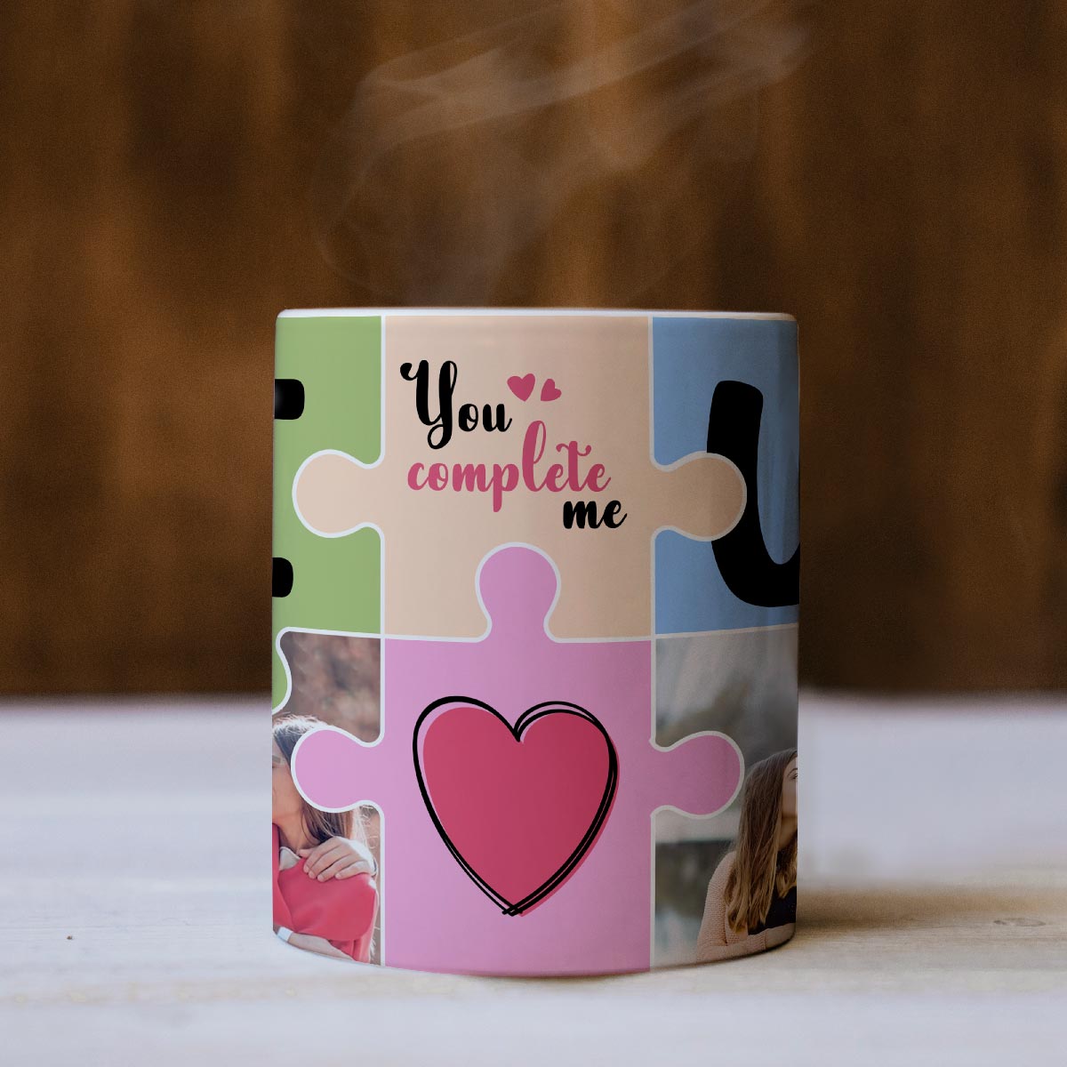 Personalized You Complete Me Couple Coffee Mug for Valentine's Day-6