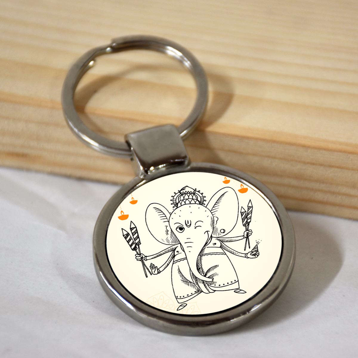 Shree Ganesha Metal Keychain-1