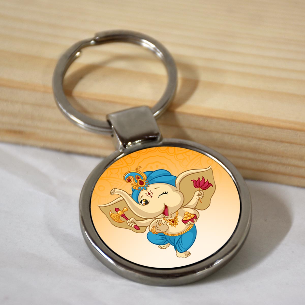Baby Ganesha Metal Keychain-1