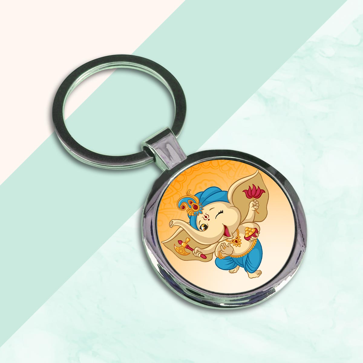 Baby Ganesha Metal Keychain-2