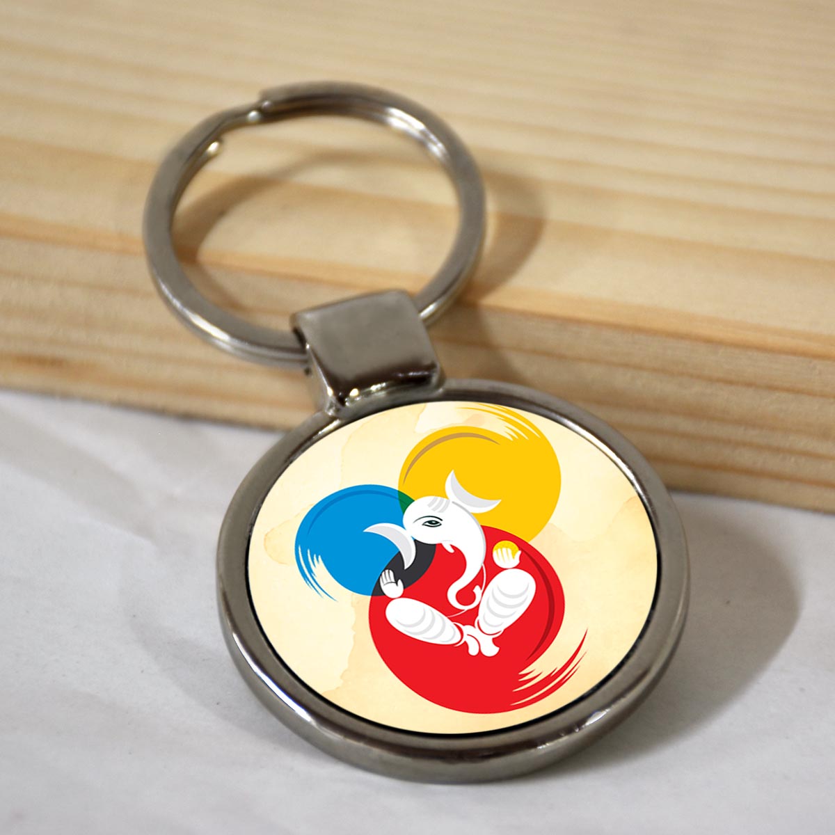 Ganesha Ji Metal Keychain-1