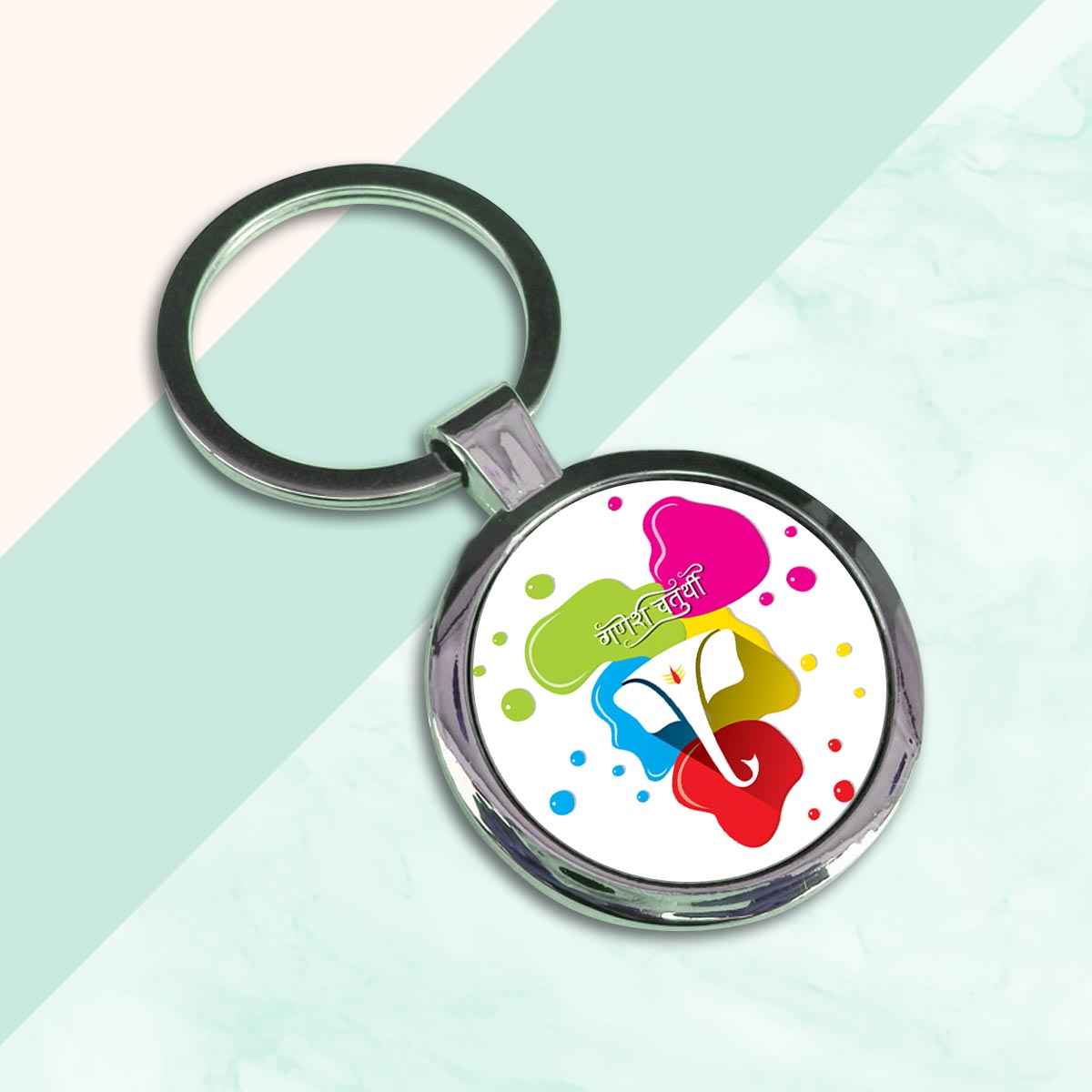 Ganpati Metal Keychain-2
