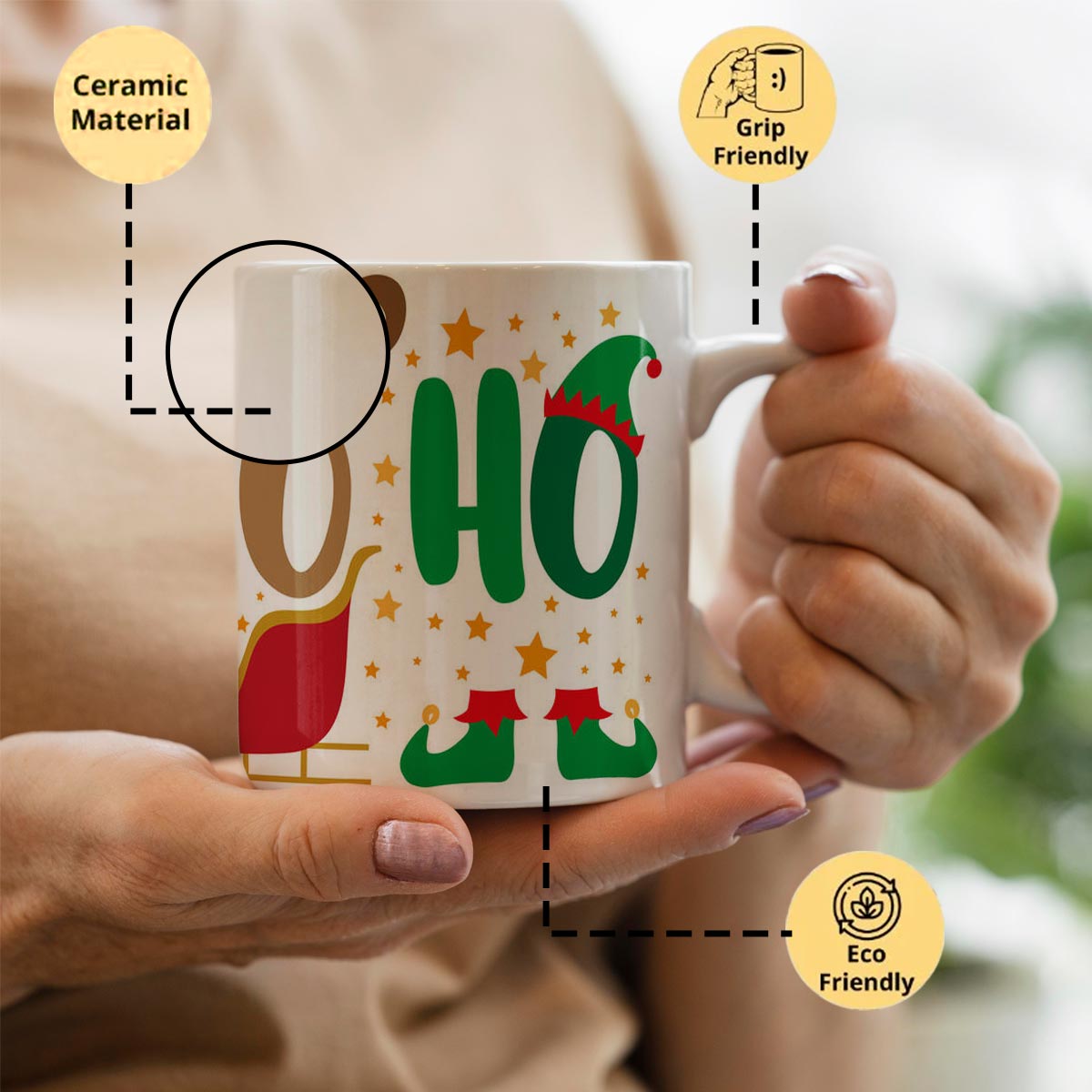 Santa's Ho Ho Ho Christmas Ceramic Mug