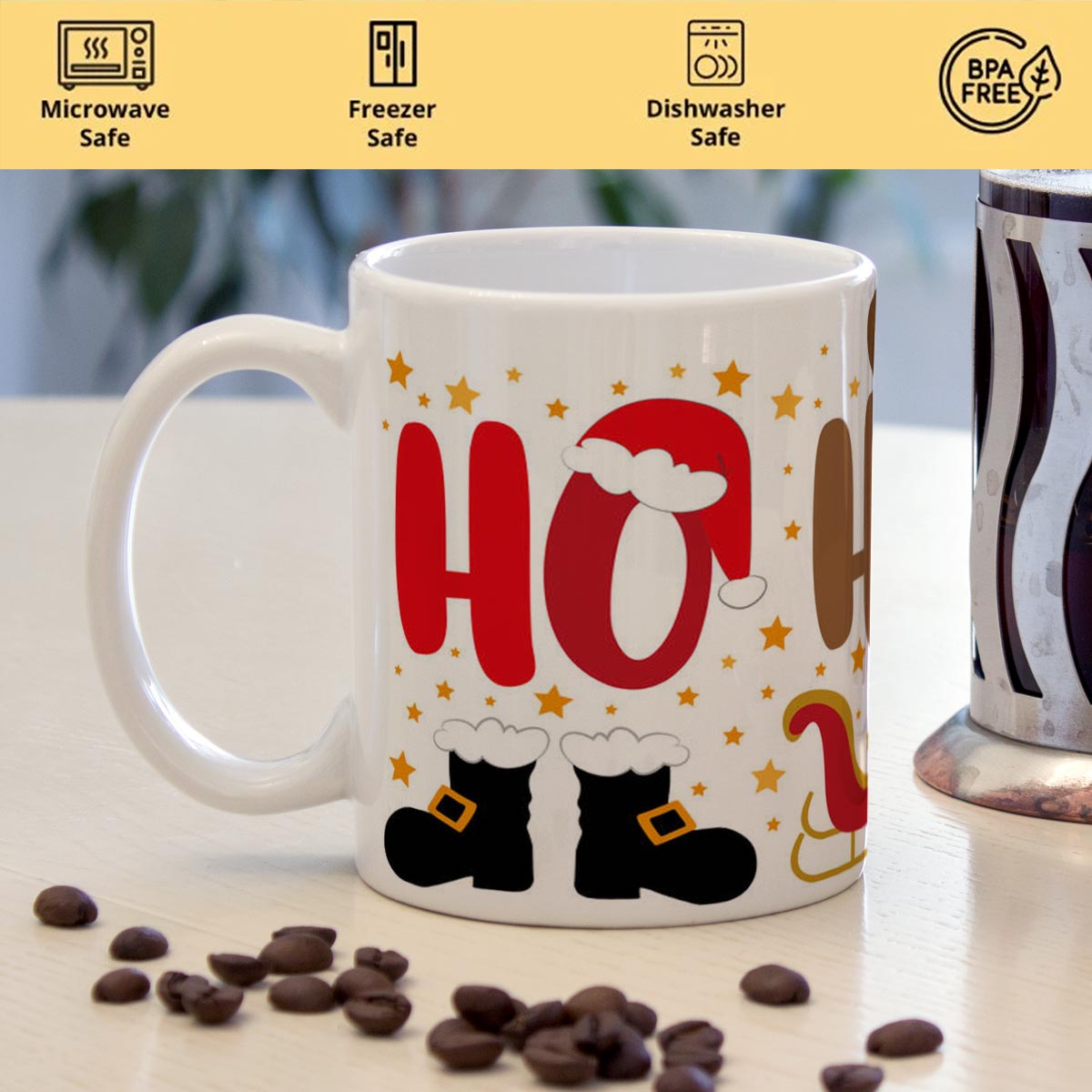 Santa's Ho Ho Ho Christmas Ceramic Mug-3