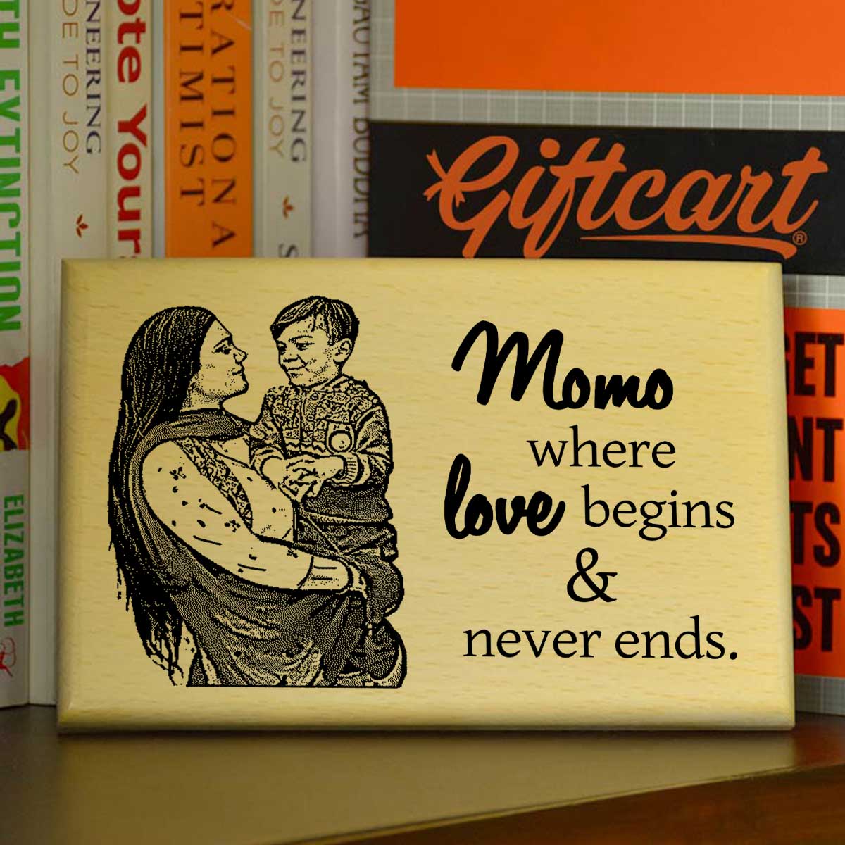 Personalized Mom's Love Engraved Wooden Photo Frame