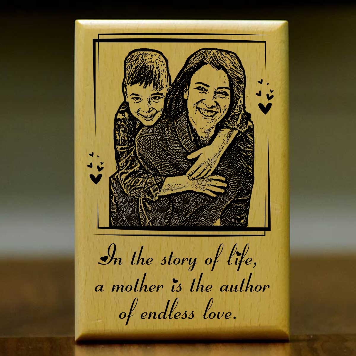 Personalized Quoted Mother's Day Engraved Wooden Photo Frame