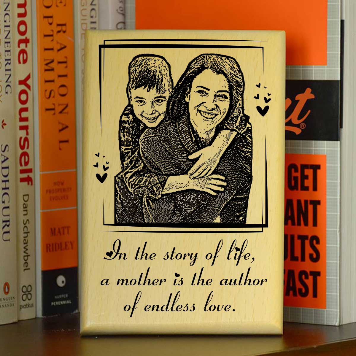 Personalized Quoted Mother's Day Engraved Wooden Photo Frame