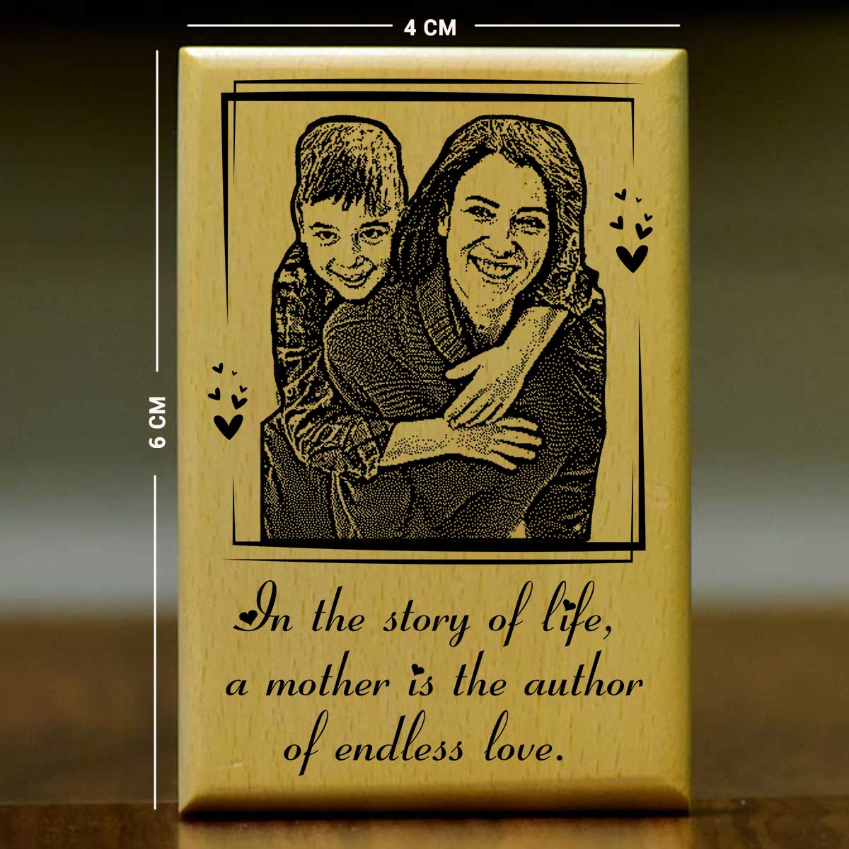 Personalized Quoted Mother's Day Engraved Wooden Photo Frame