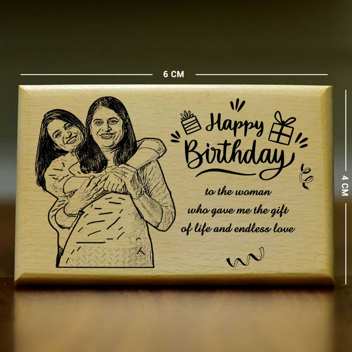 Customized Birthday Engraved Wooden Photo Frame