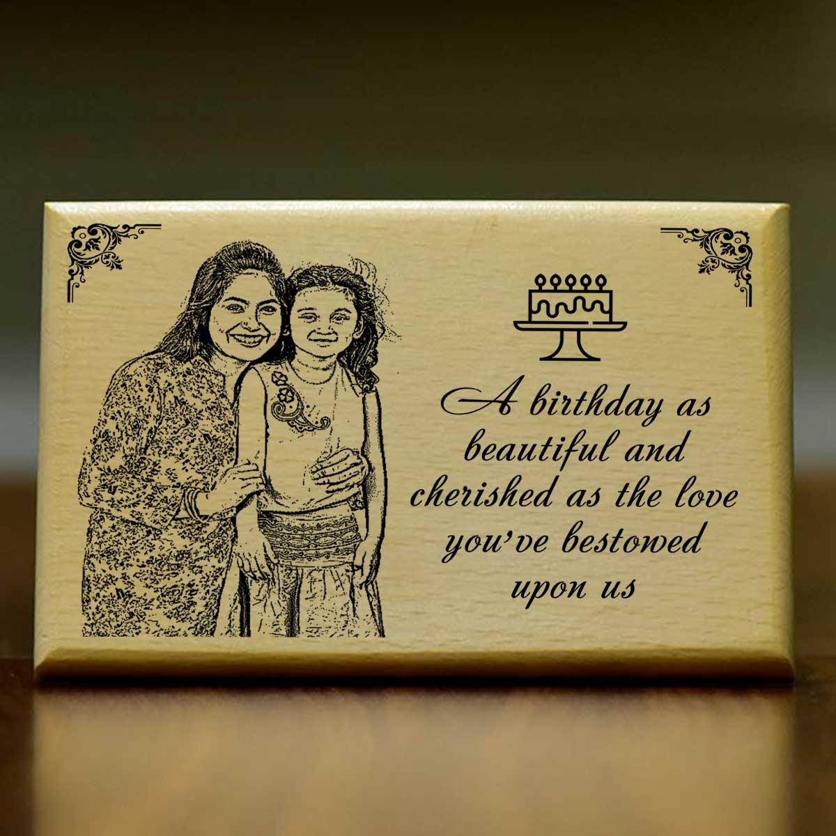 Personalized Engraved Wooden Photo Frame For Mom