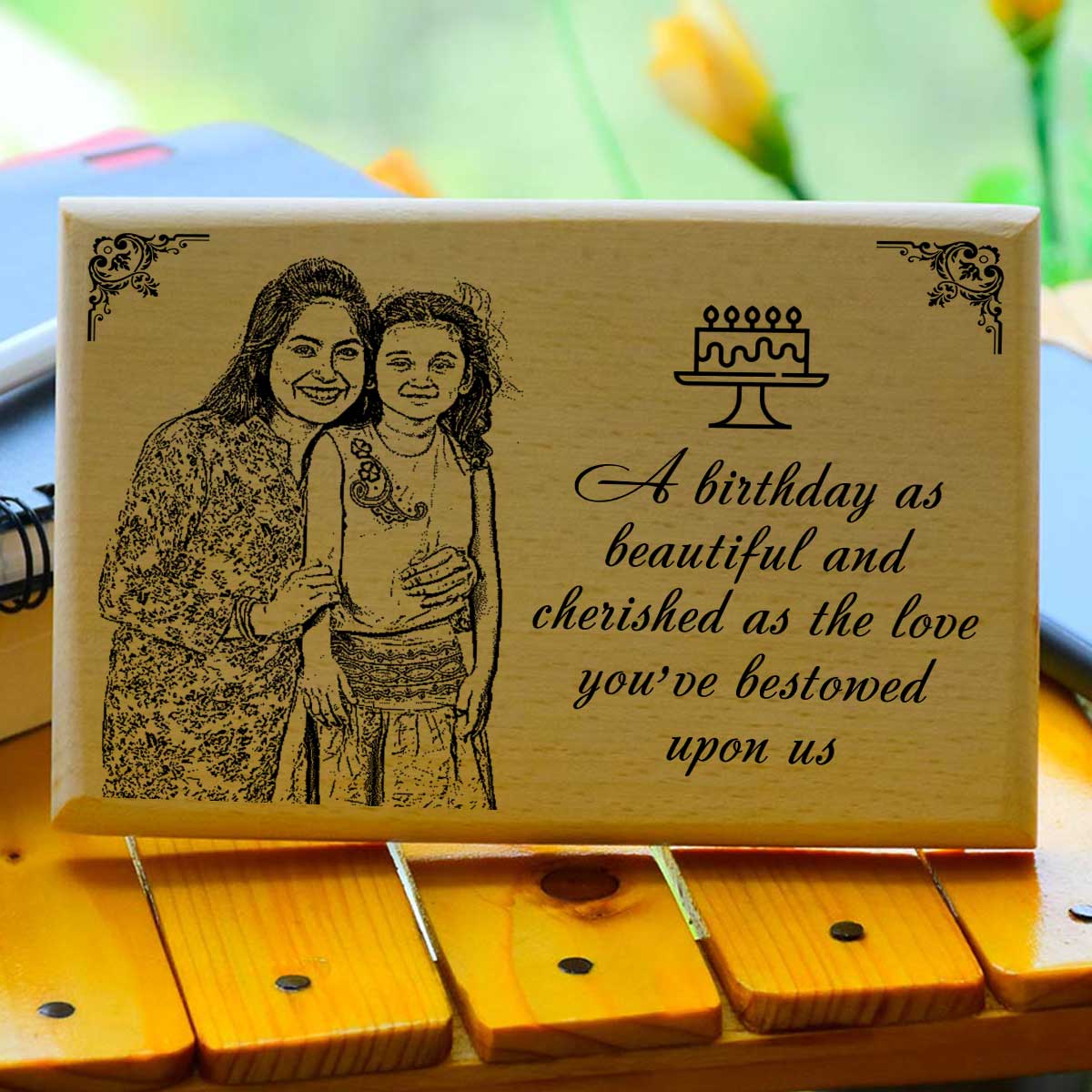 Personalized Engraved Wooden Photo Frame For Mom
