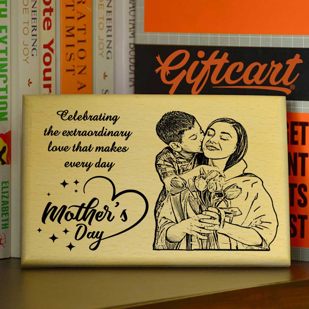 Customized Quoted Engraved Wooden Photo Frame For Mother's Day