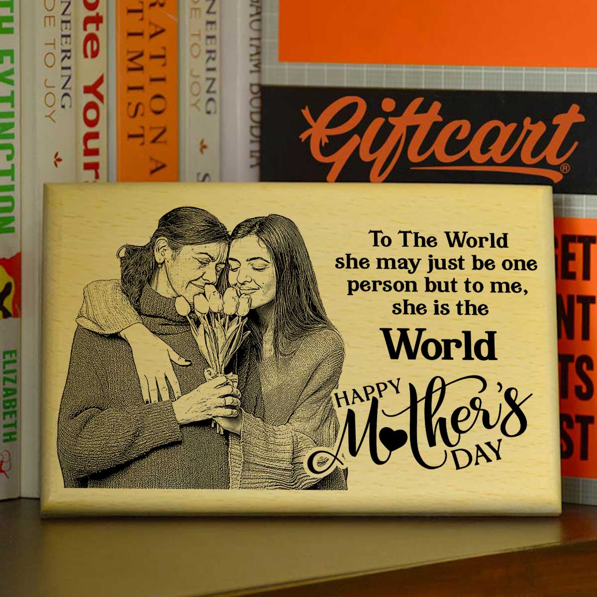 Personalized Engraved Wooden Photo Frame For Mother's Day