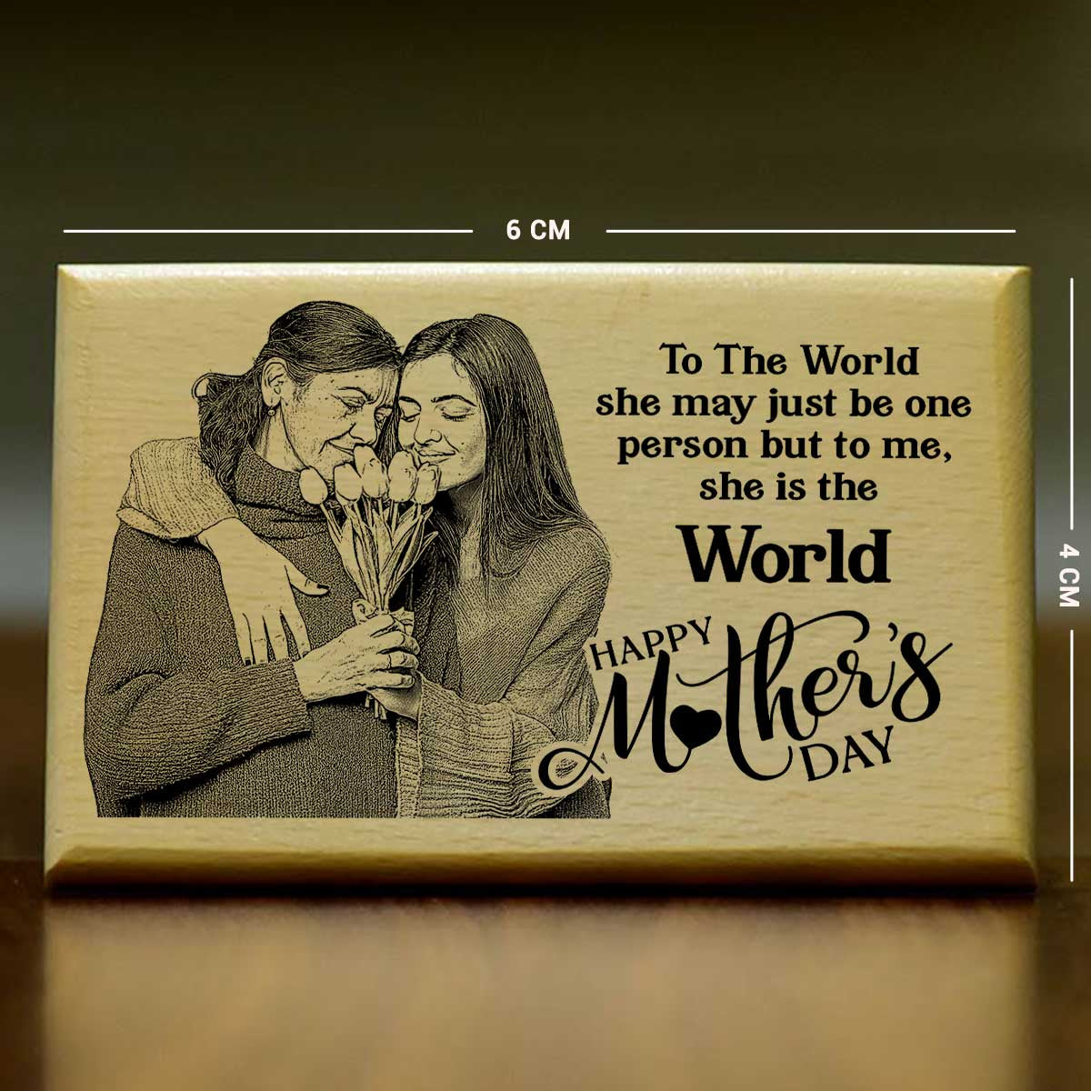 Personalized Engraved Wooden Photo Frame For Mother's Day