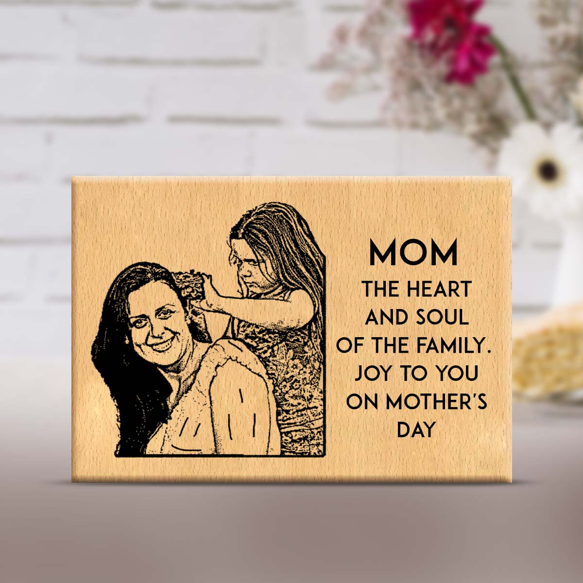 Personalised Mom - The Heart & Soul Wooden Frame Plaque-1