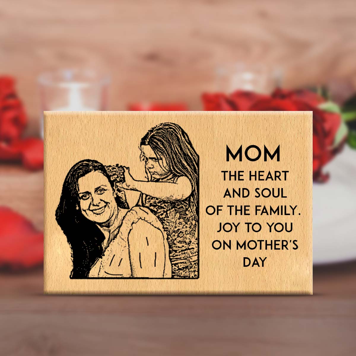 Personalised Mom - The Heart & Soul Wooden Frame Plaque-2