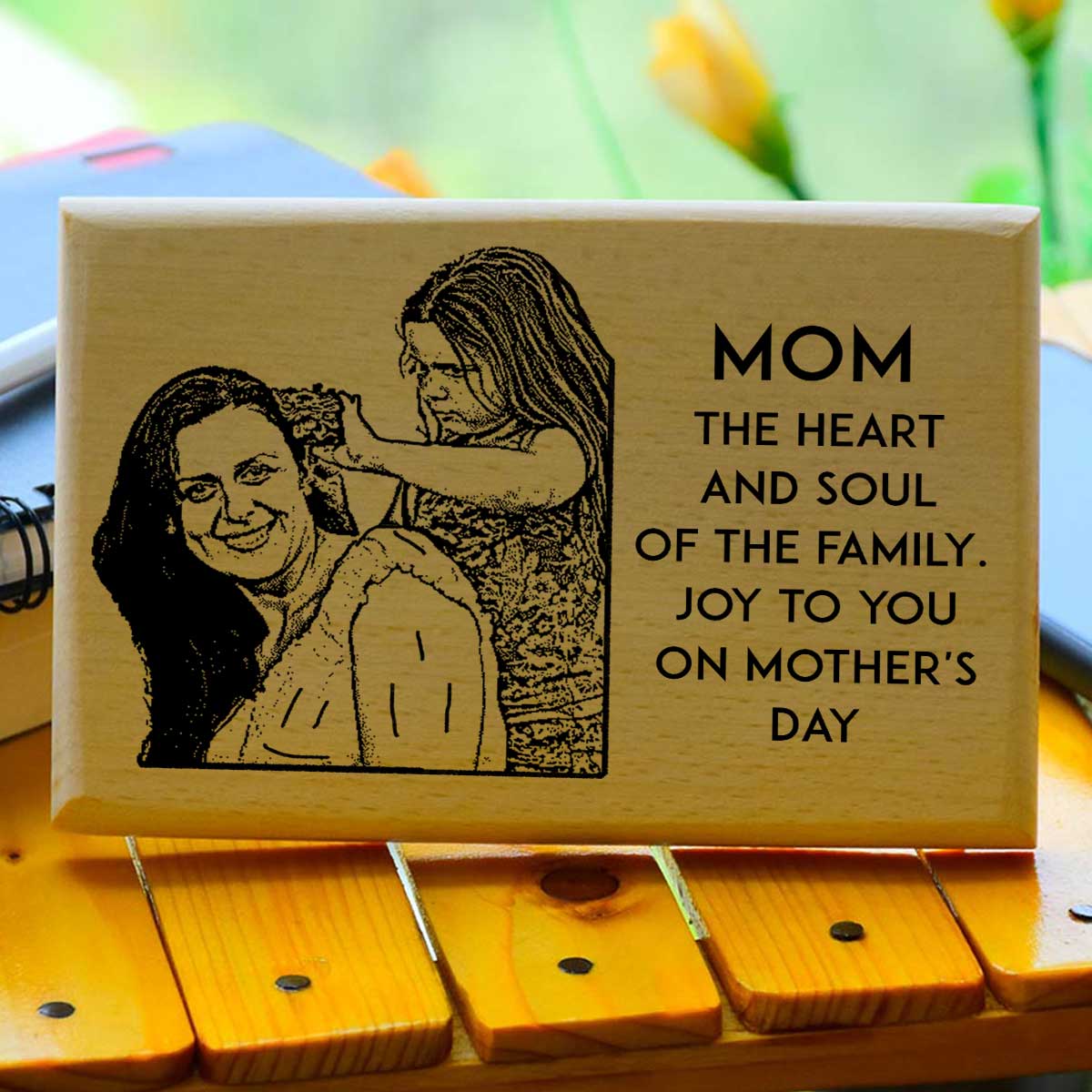Personalized Mother's Day Engraved Wooden Photo Frame