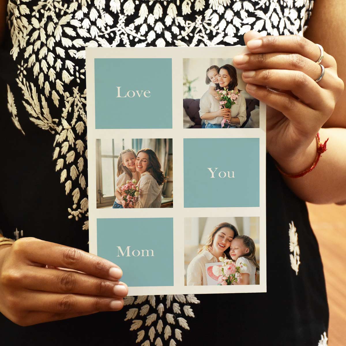 Personalized Love You Mom Photo Greeting Card Gift For Mother