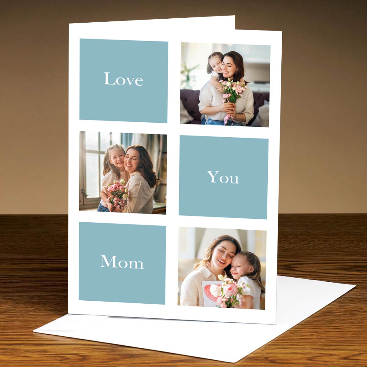 Personalized Love You Mom Photo Greeting Card Gift For Mother's Day 1