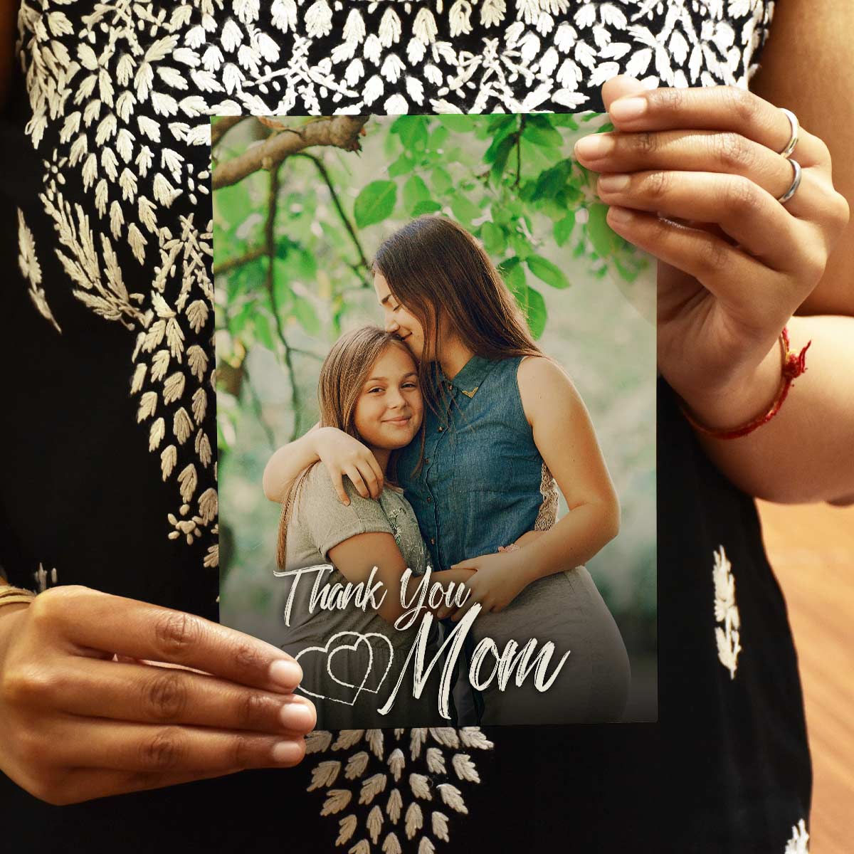 Customized Thank You Mom Photo Greeting Card Gift For Mother