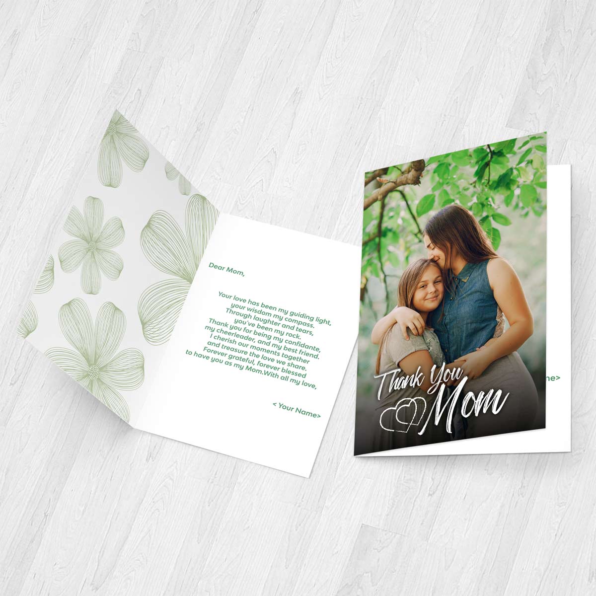 Customized Thank You Mom Photo Greeting Card Gift For Mom 3