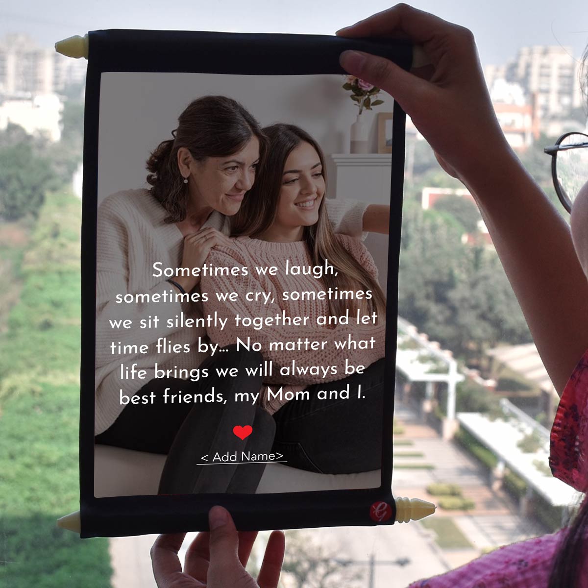 Customized Us Poly Satin Photo Scroll Gift For Mother's Day-1