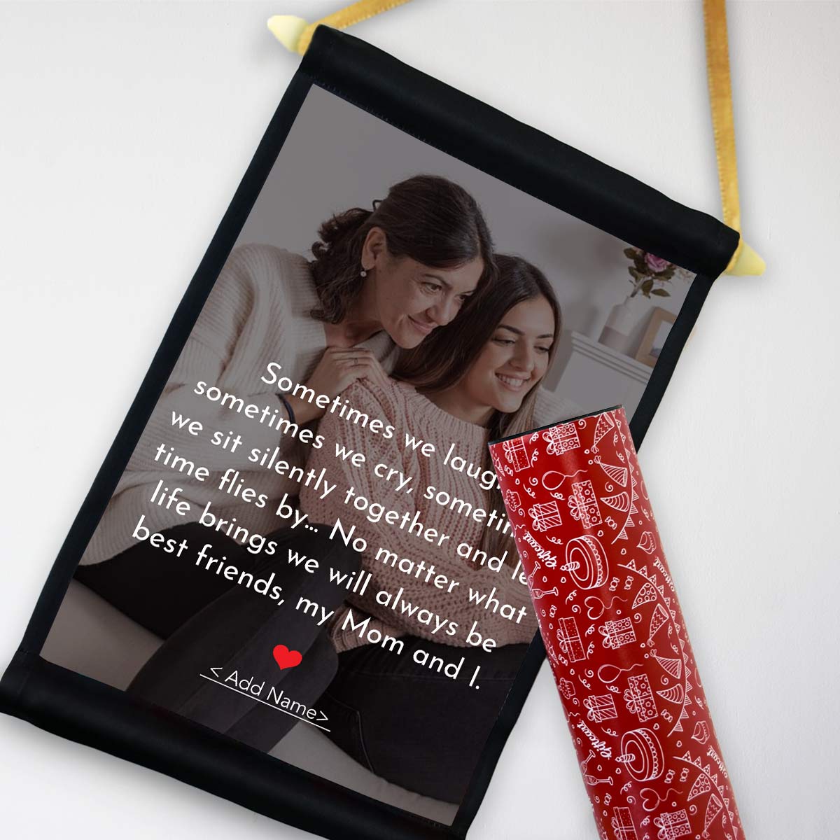 Customized Us Poly Satin Photo Scroll Gift For Mother's Day-5