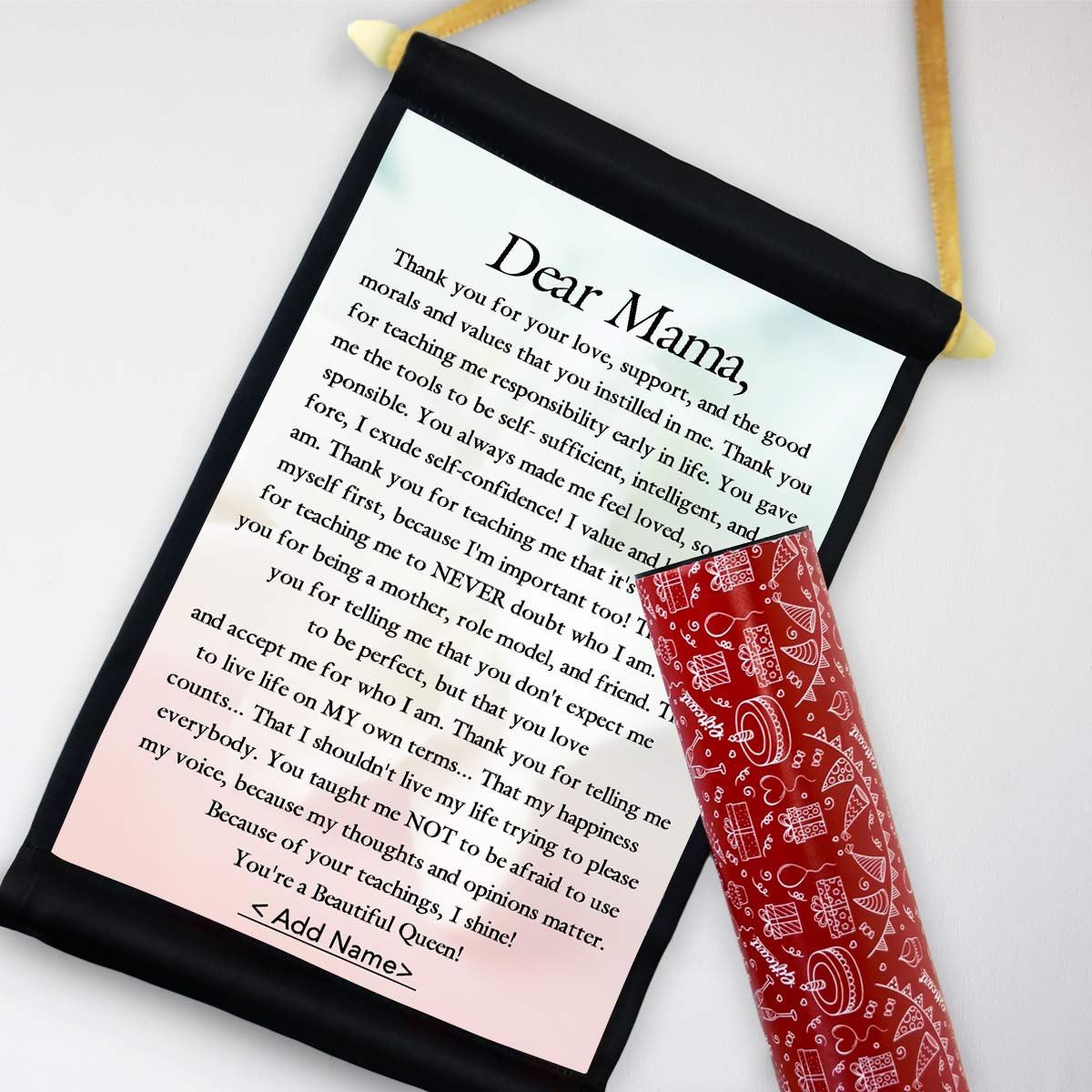 Dear Mama Poly Satin Scroll Gift Mother's Day-4